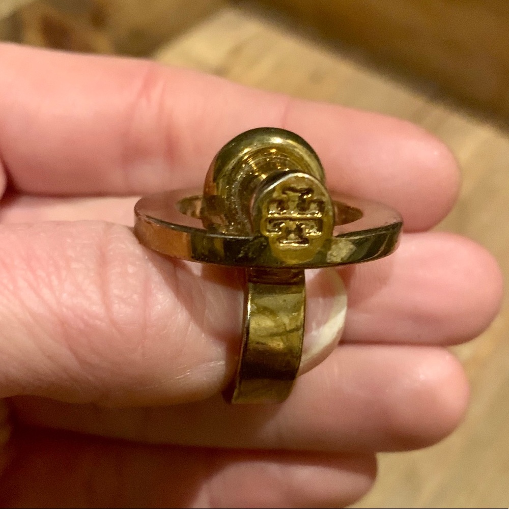 Tory Burch Round Toggle Gold Statement Ring - image 2